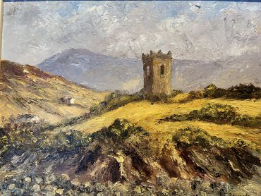 Minard Castle Oil on canvas by Irene Woods